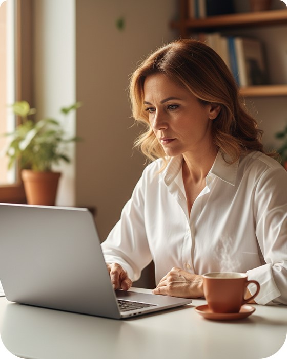 Professionista che cerca nuove opportunità al computer